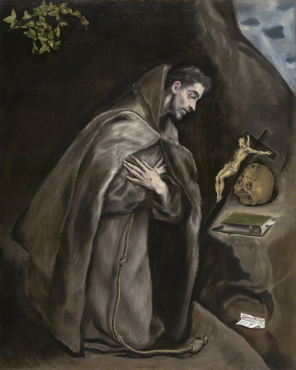 Meditációban térdelő Szent Ferenc, 1595-1600 alkotó: El Greco