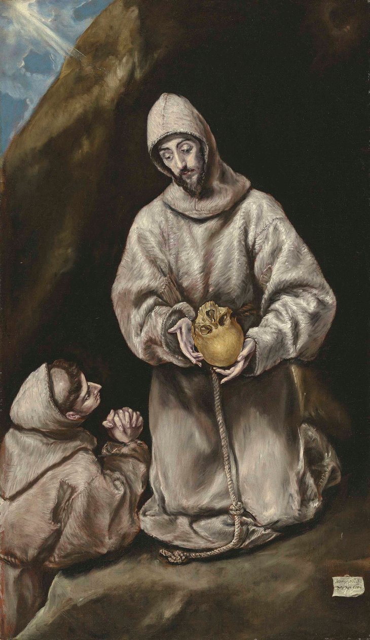 Szent Ferenc és Leó testvér meditációban alkotó: El Greco