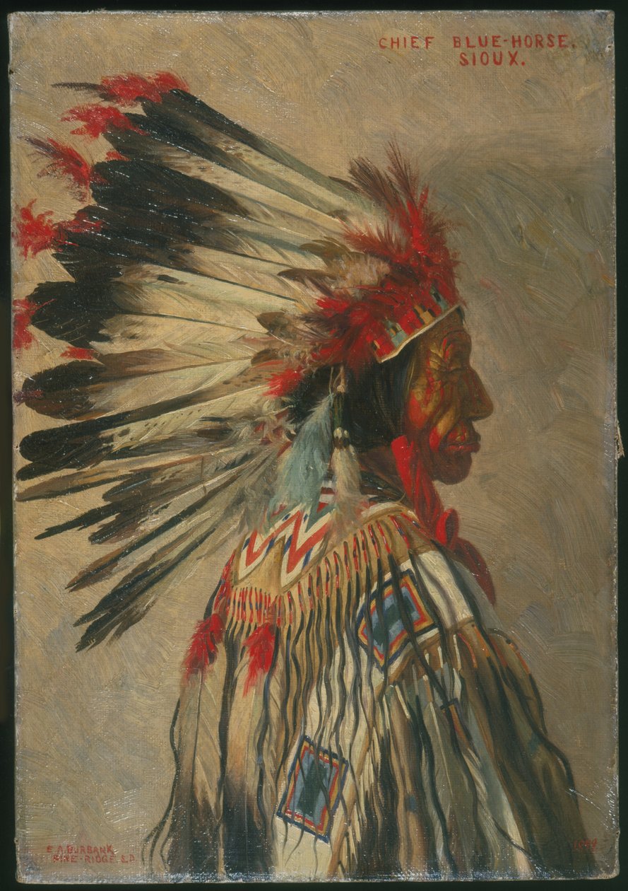 Chief Blue Horse, sziú alkotó: Elbridge Ayer Burbank