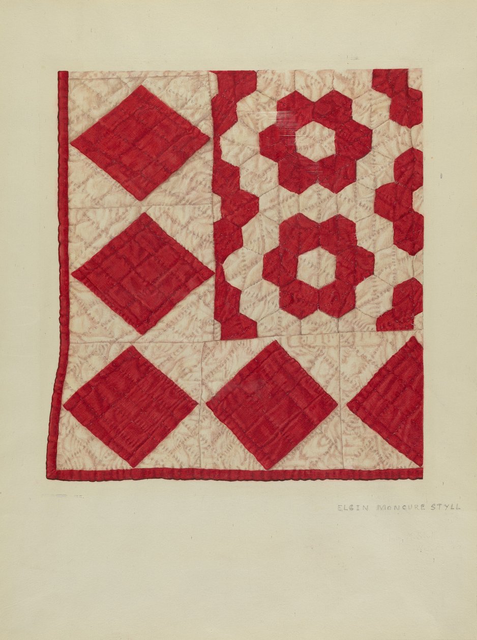 Patchwork paplan alkotó: Elgin Moncure Styll
