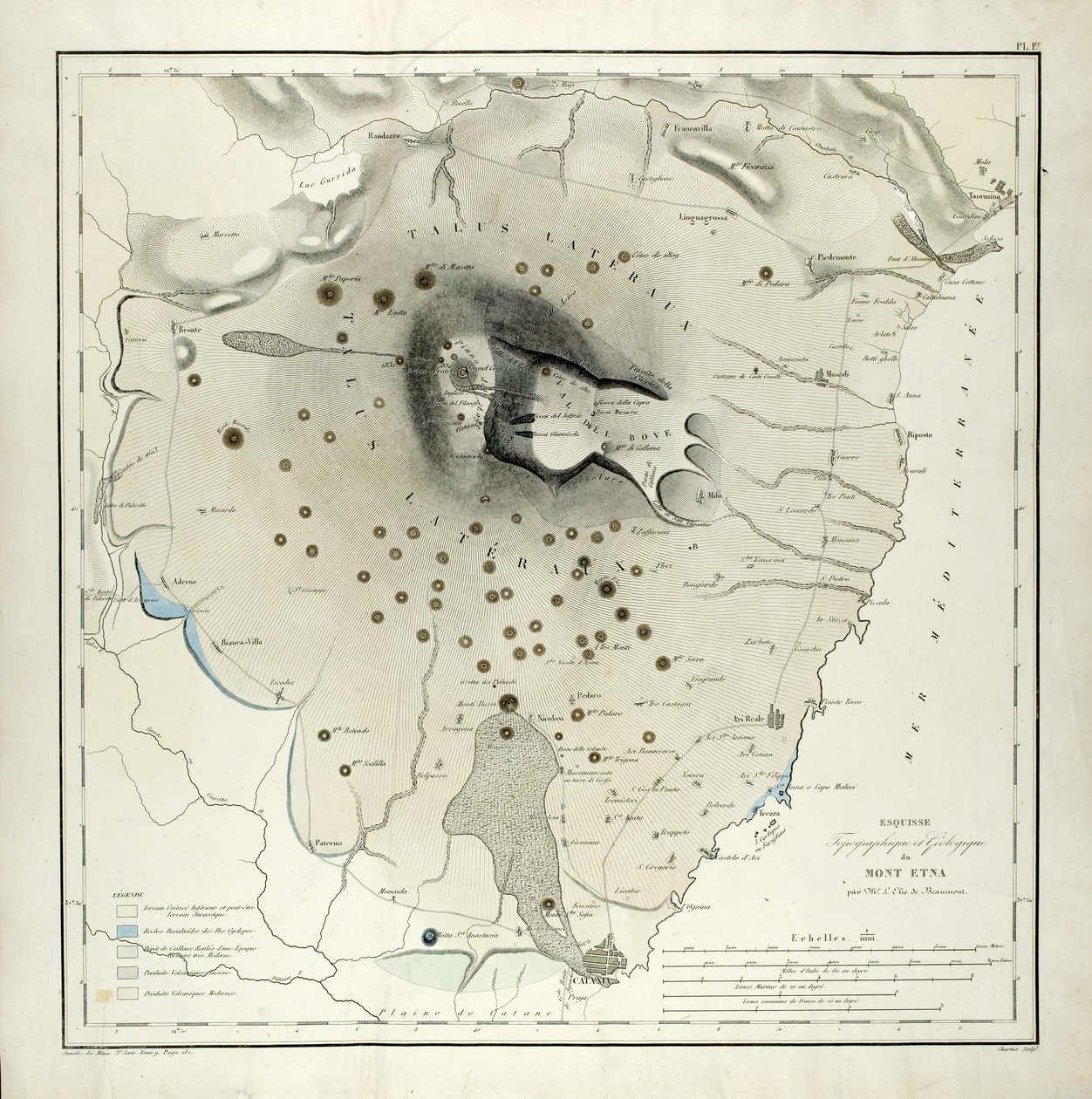 Az Etna (akvatinta) topográfiai és geológiai tanulmányozása alkotó: Elie de Beaumont