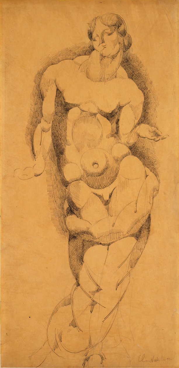 Álló férfi akt, c. 1909. alkotó: Elie Nadelman