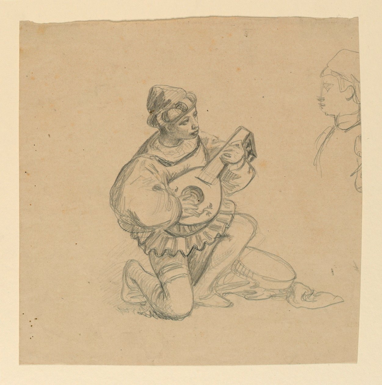 Fiú játszik lanton alkotó: Elihu Vedder