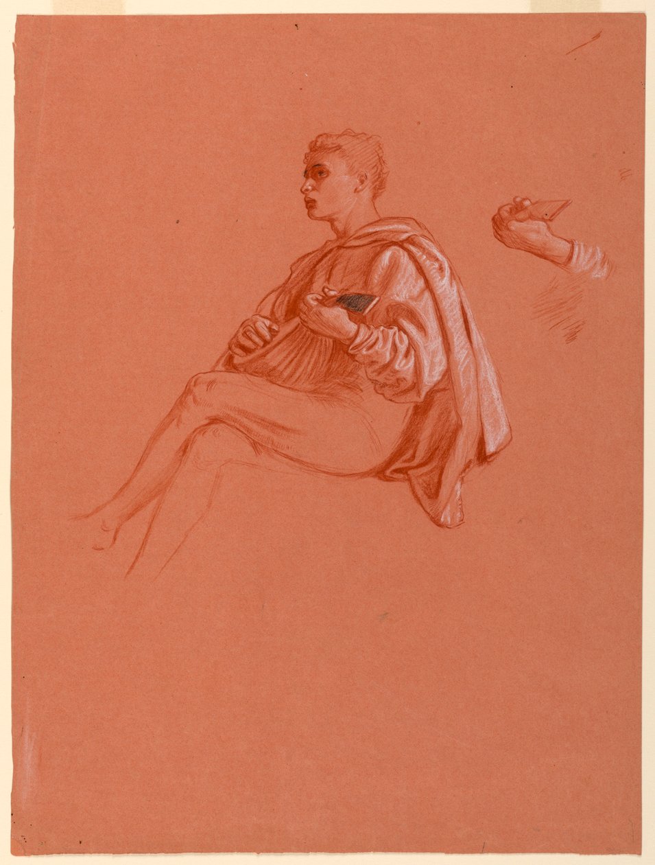 Rajz, Lanton játszó fiú, 1871-72 alkotó: Elihu Vedder