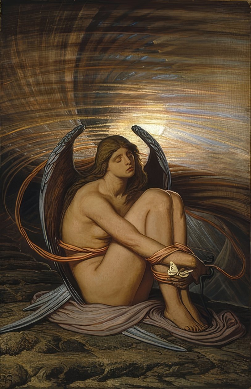Leláncolt lélek. 1891-92 alkotó: Elihu Vedder