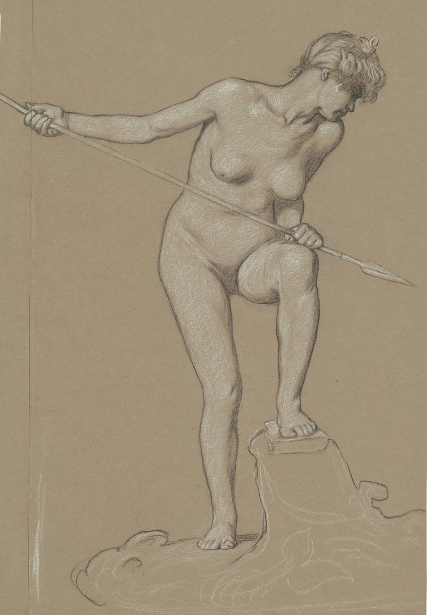 Lány Spearing delfin c. 1900. alkotó: Elihu Vedder