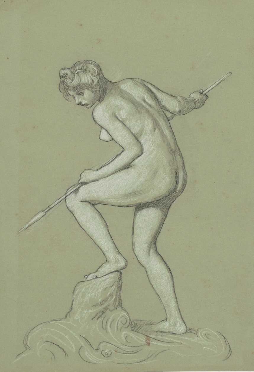 Lány Spearing delfin c. 1900. alkotó: Elihu Vedder