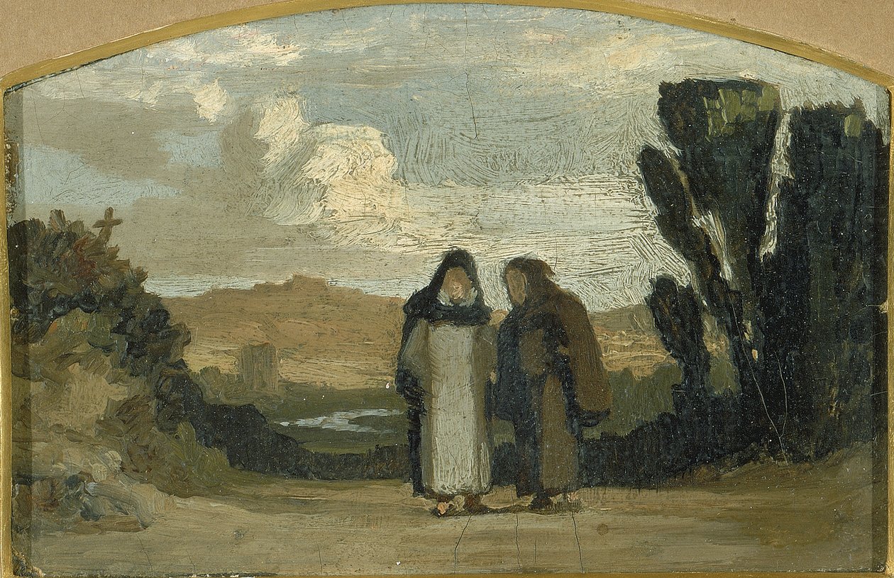 Szerzetesek az Appian úton, kb. 1865. alkotó: Elihu Vedder
