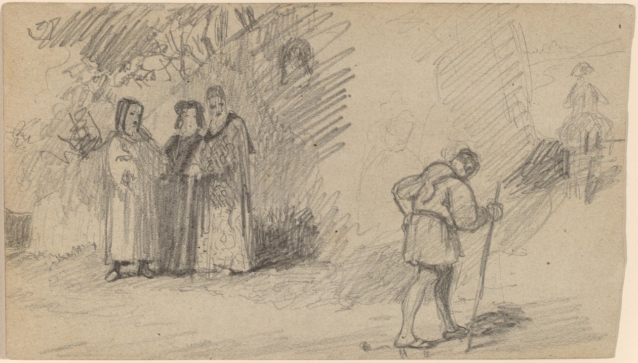 Fiú és a szamár c. 1859. alkotó: Elihu Vedder