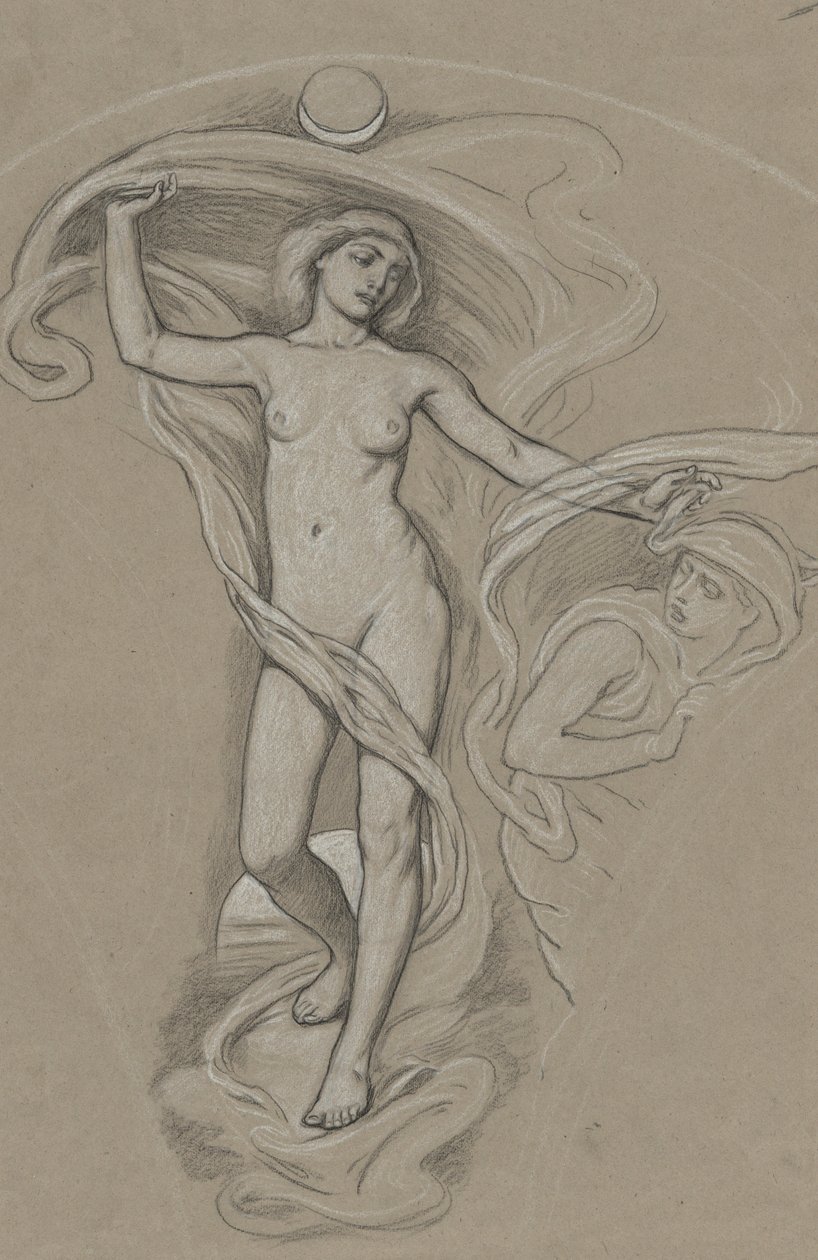 Tanulmány Lunának alkotó: Elihu Vedder