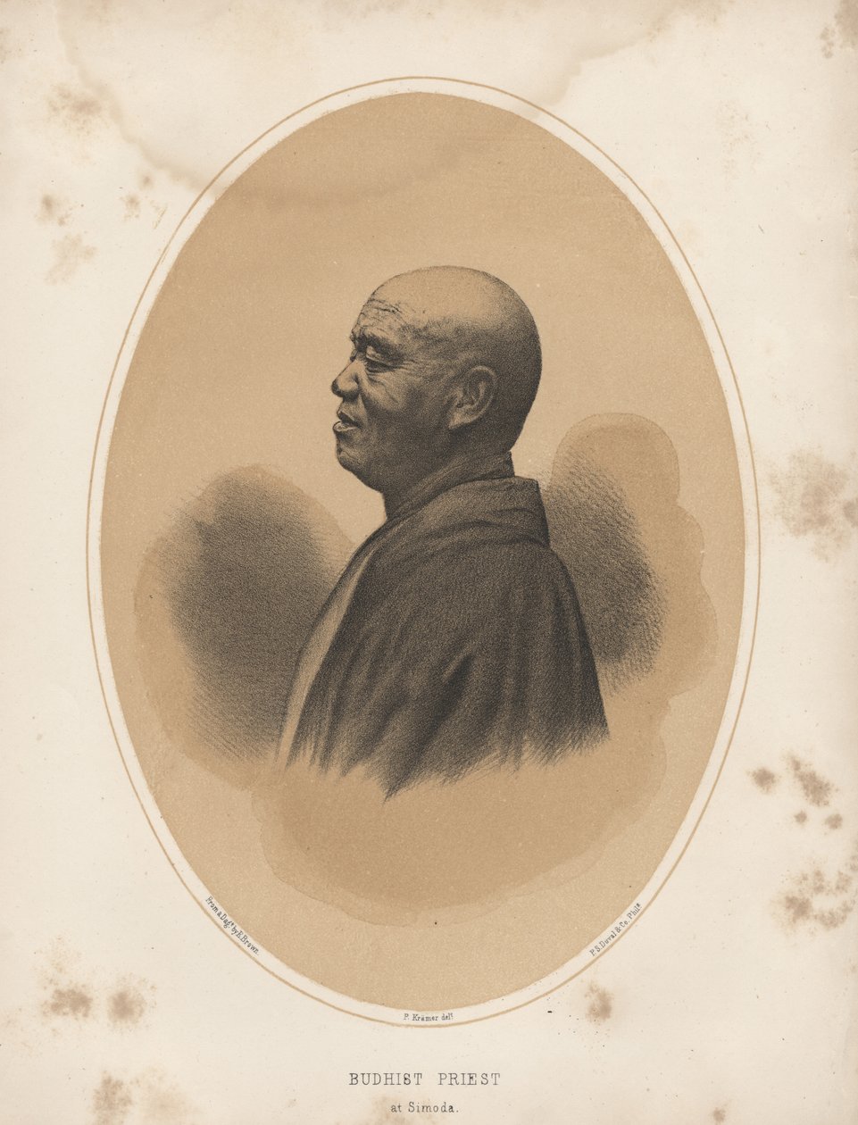 Budhista pap Szimodában, 1855 alkotó: Eliphalet Brown