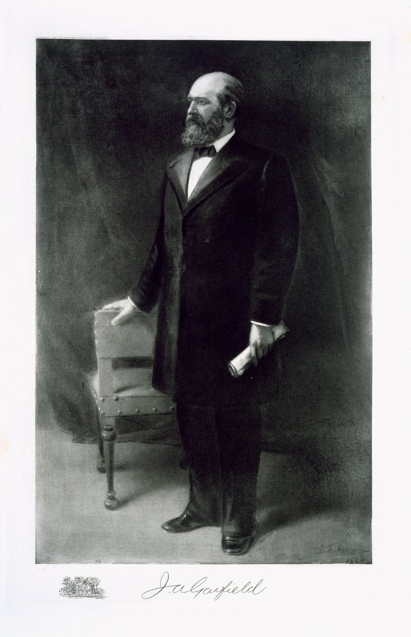 James A. Garfield, az Amerikai Egyesült Államok 20. elnöke, pub. 1901 (mélynyomás) alkotó: Eliphalet Frazer Andrews