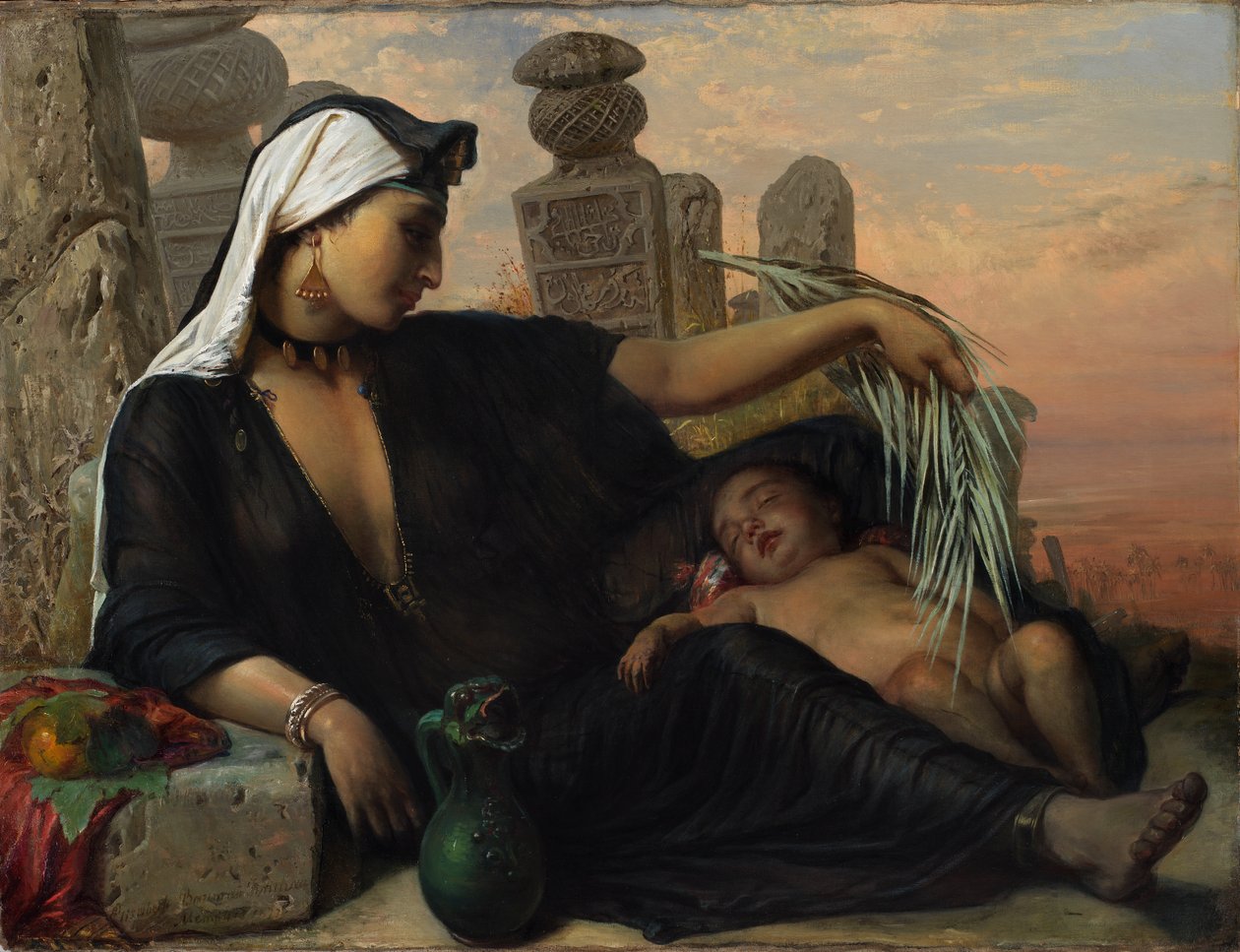 Egy egyiptomi fellah nő gyermekével alkotó: Elisabeth Jerichau Baumann