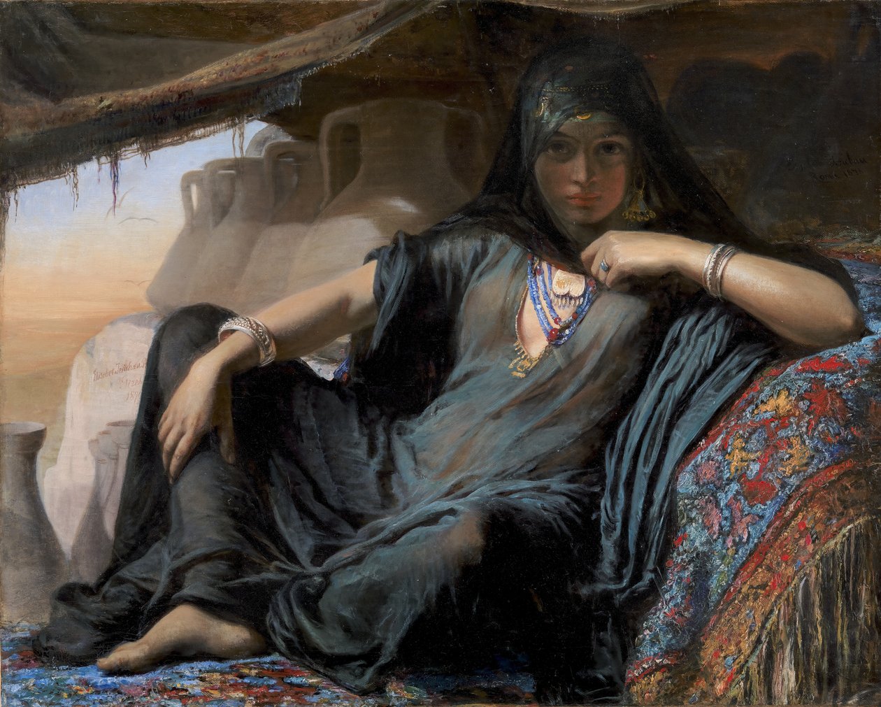 Egy egyiptomi edényeladó Gizehben alkotó: Elisabeth Jerichau Baumann