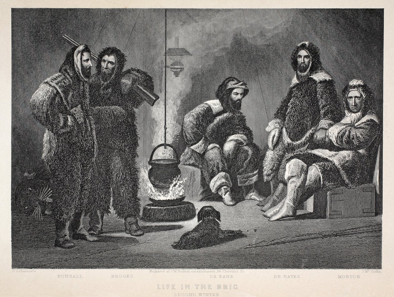Élet a dandárban, illusztráció a következőből: "A második Grinnell-expedíció Sir John Franklin nyomában...", 1856 alkotó: Elisha Kane