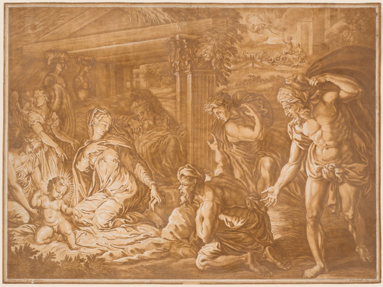 A Pásztorok imádása, 1724. alkotó: Elisha Kirkall