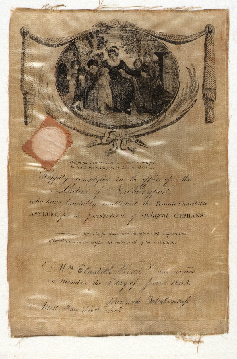 Tagsági igazolás, Női Jótékonysági Menedékház alkotó: Eliza Cox Akin