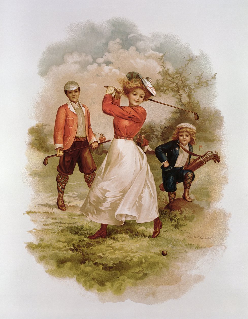 Golf (chromolitho) alkotó: Ellen Hattie Clapsaddle