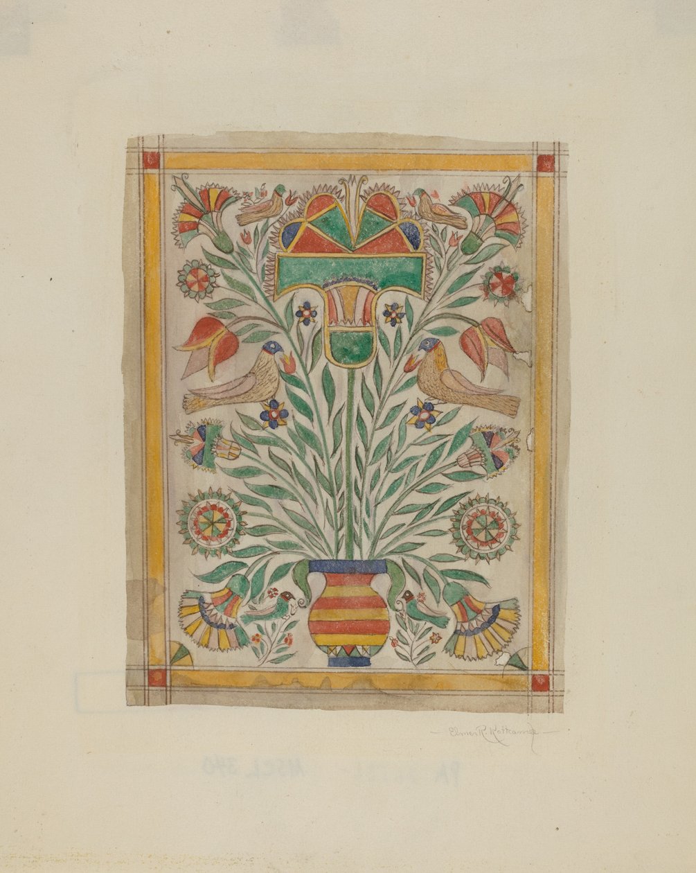 Pa. Német Fraktur alkotó: Elmer R. Kottcamp