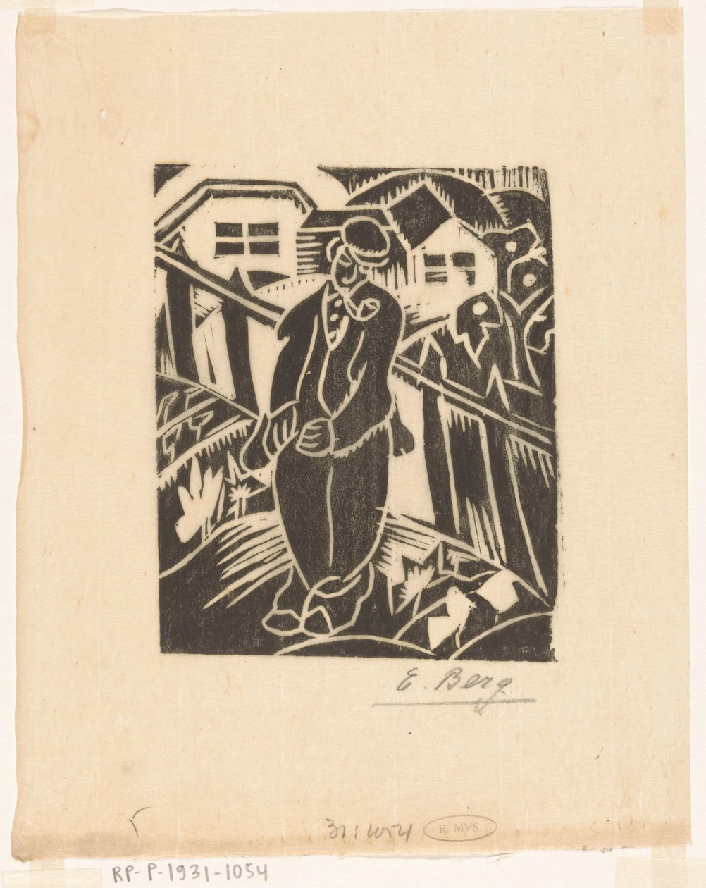 Ember a zöldséges kertben alkotó: Else Berg (signed by artist)