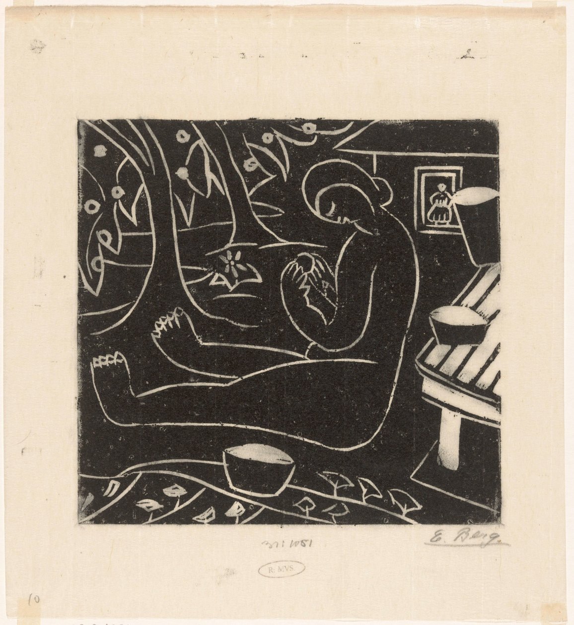 ülő nő alkotó: Else Berg (signed by artist)