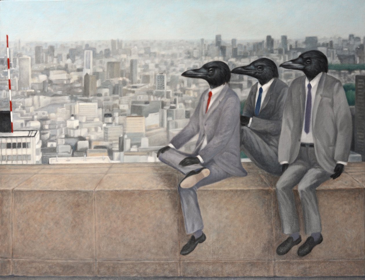 Három varjú, 2010 (olaj, vászon) alkotó: Emiko Aida