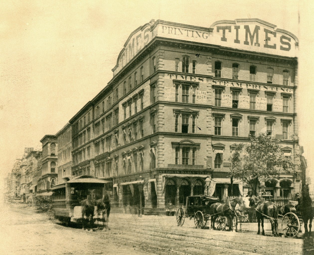 St. Louis Daily Times épület a Broadway és a Chestnut Street északkeleti sarkán alkotó: Emil Boehl