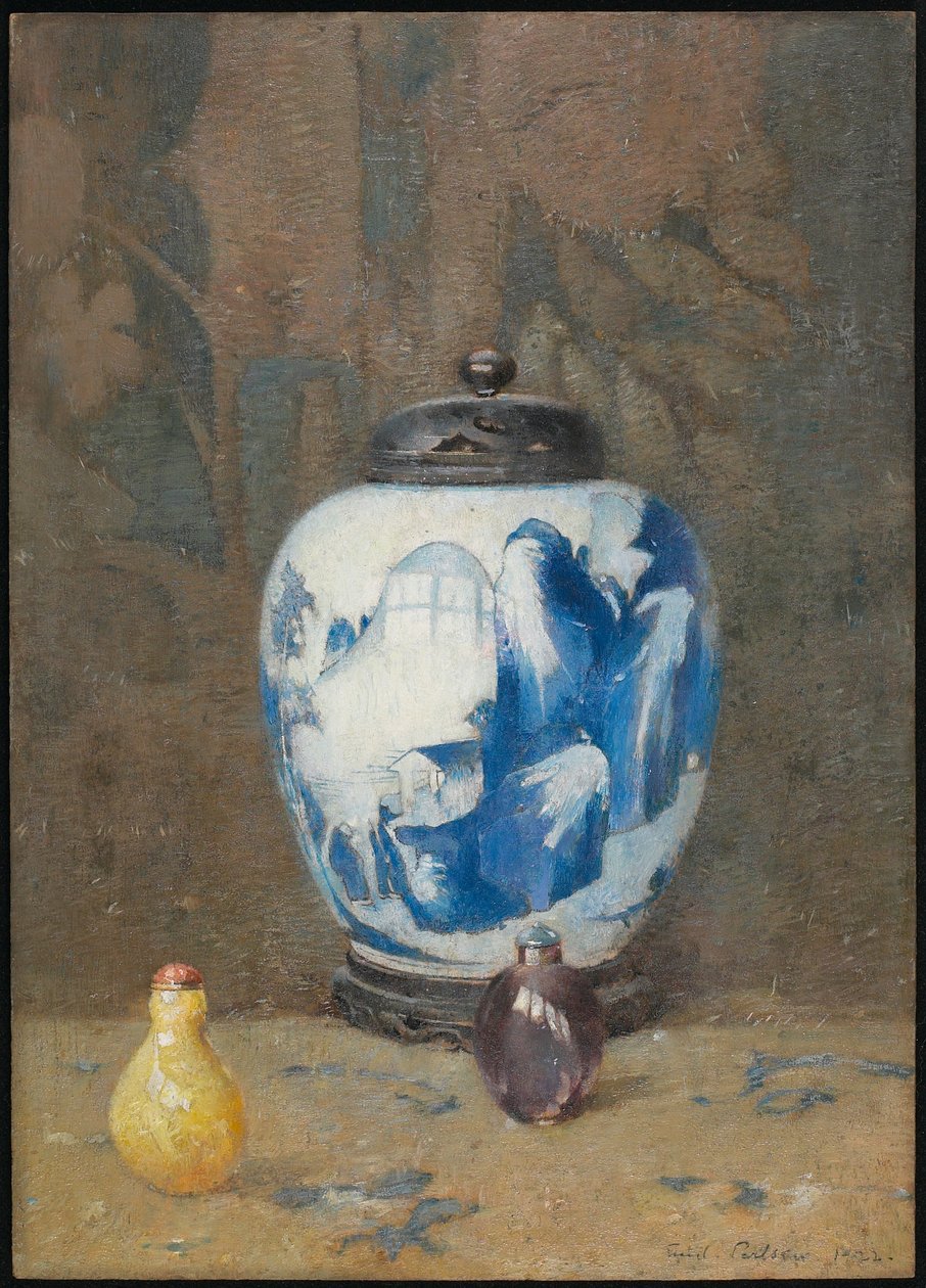 Csendélet, kínai váza, 1922 alkotó: Emil Carlsen