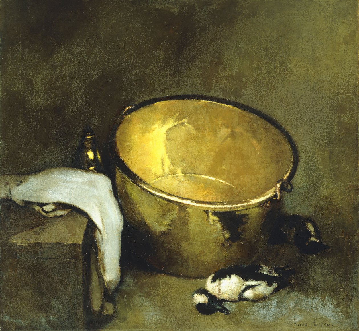 Csendélet sárgaréz pottal alkotó: Emil Carlsen