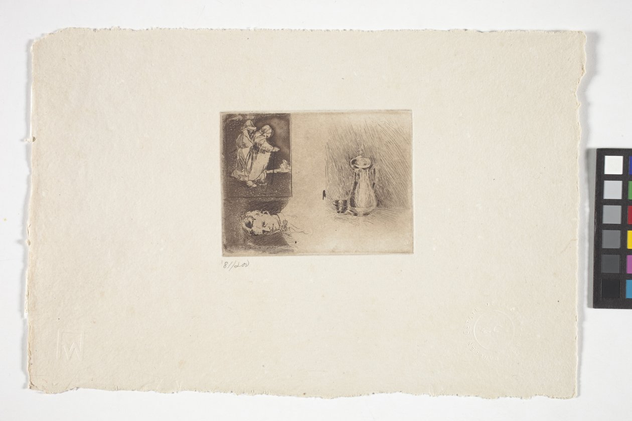 Három tanulmány (tinta) alkotó: Emil Carlsen