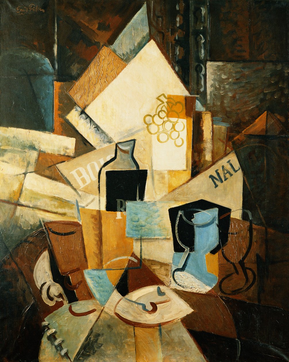 Kubista csendélet, 1920 körüli (olaj, vászon) alkotó: Emil Filla