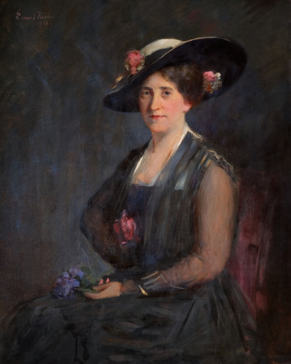 Olga Myers asszony portréja, 1915. alkotó: Emil Fuchs