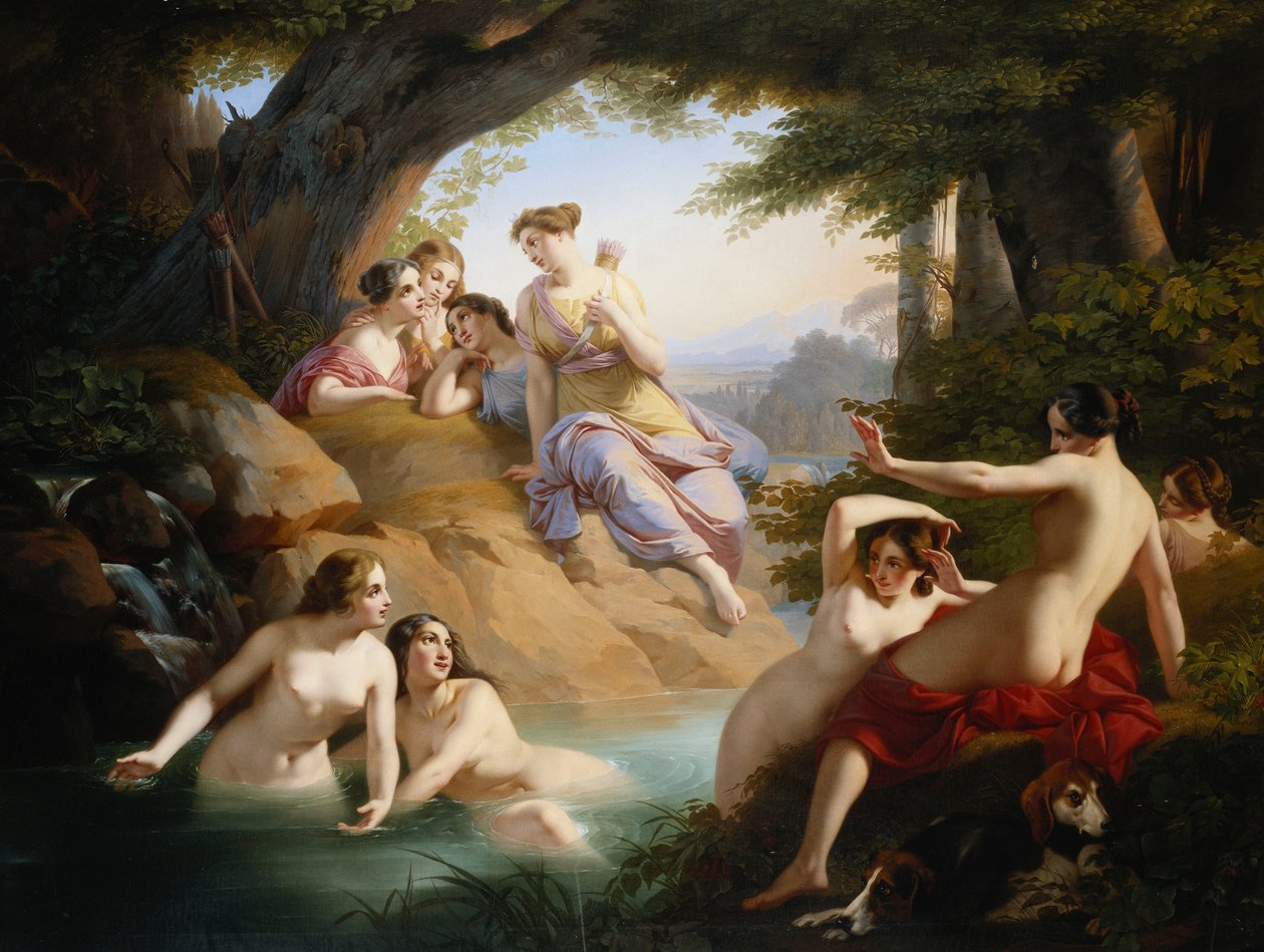 Diana és nimfák fürdőzése, 1846 alkotó: Emil Jacobs