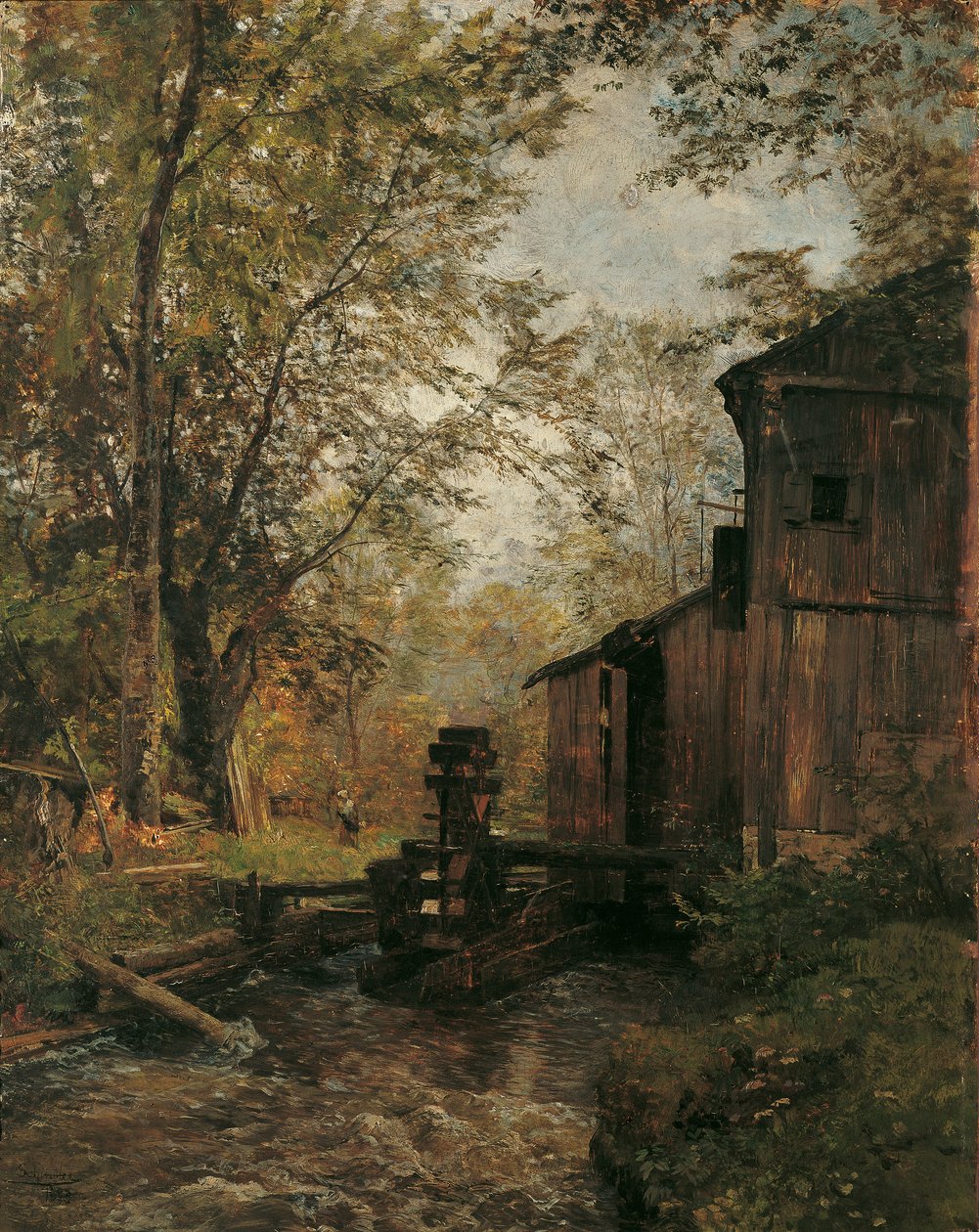 A Gosau malom Ischl mellett alkotó: Emil Jakob Schindler