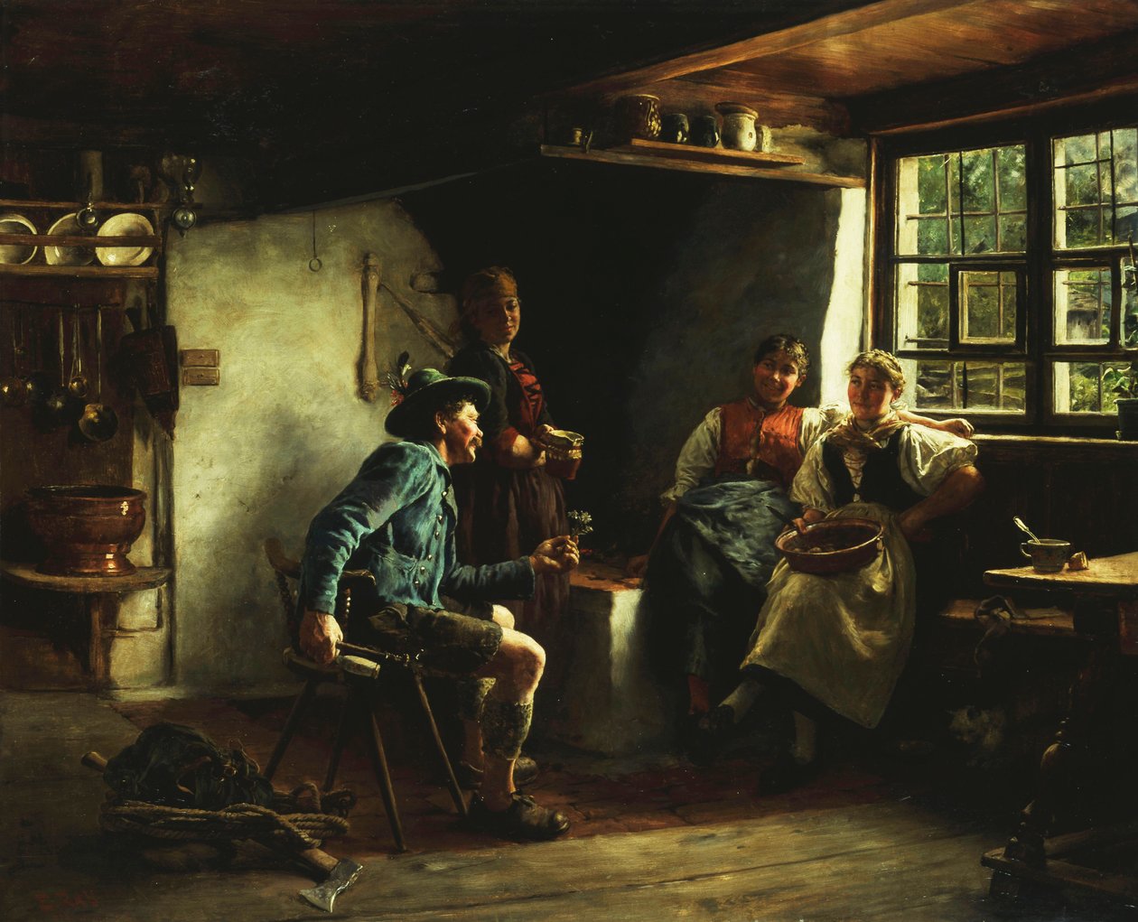 Az udvarlás, 1880 alkotó: Emil Karl Rau