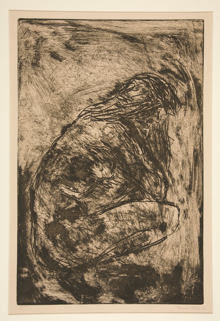 Ülő akt alkotó: Emil Nolde