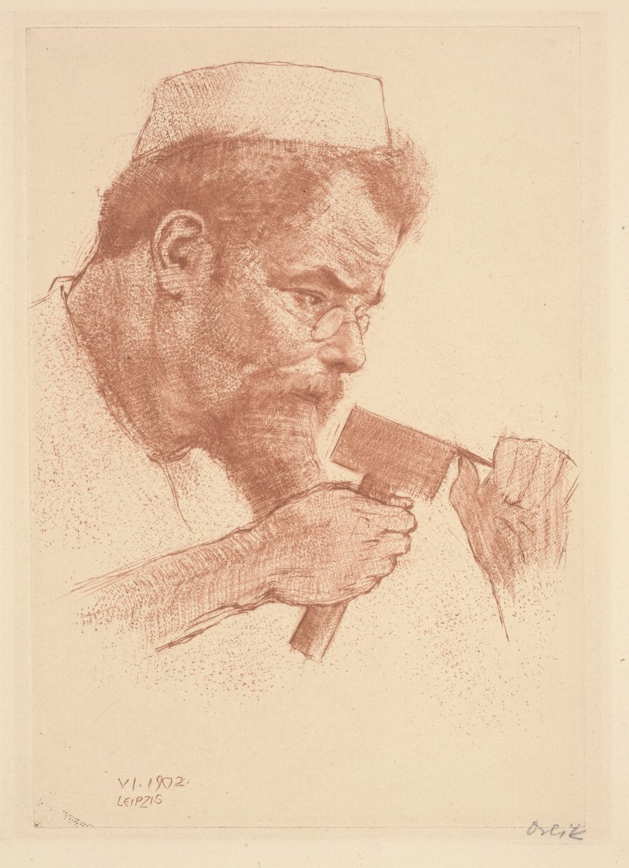 Max Klinger a munkahelyén alkotó: Emil Orlik