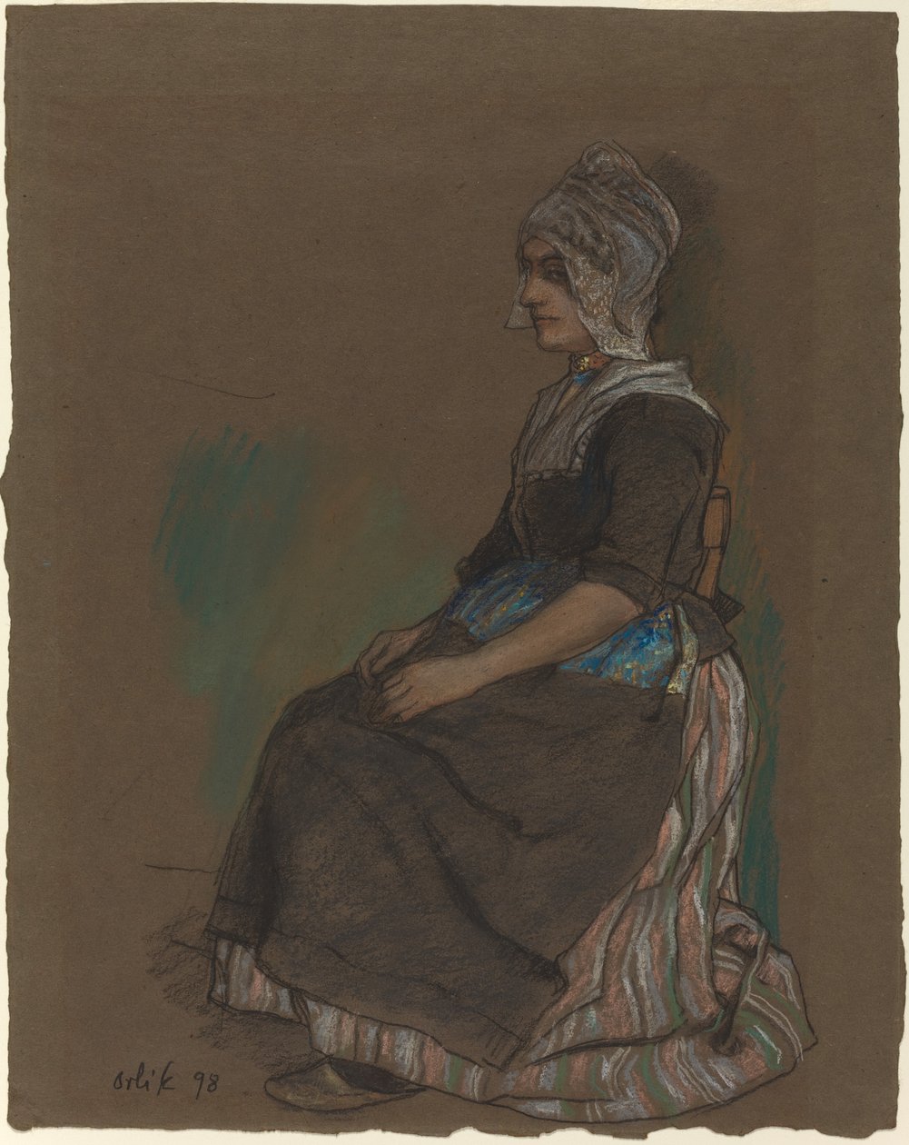 Volendam lány jelmezben alkotó: Emil Orlik