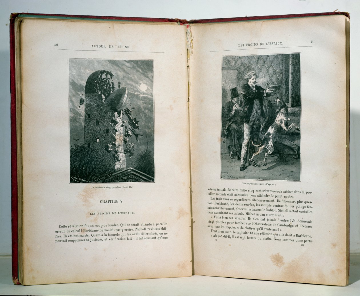 Illusztrációk: Jules Verne (1828-1905) a Hold körül, Hetzel kiadás alkotó: Emile Antoine Bayard