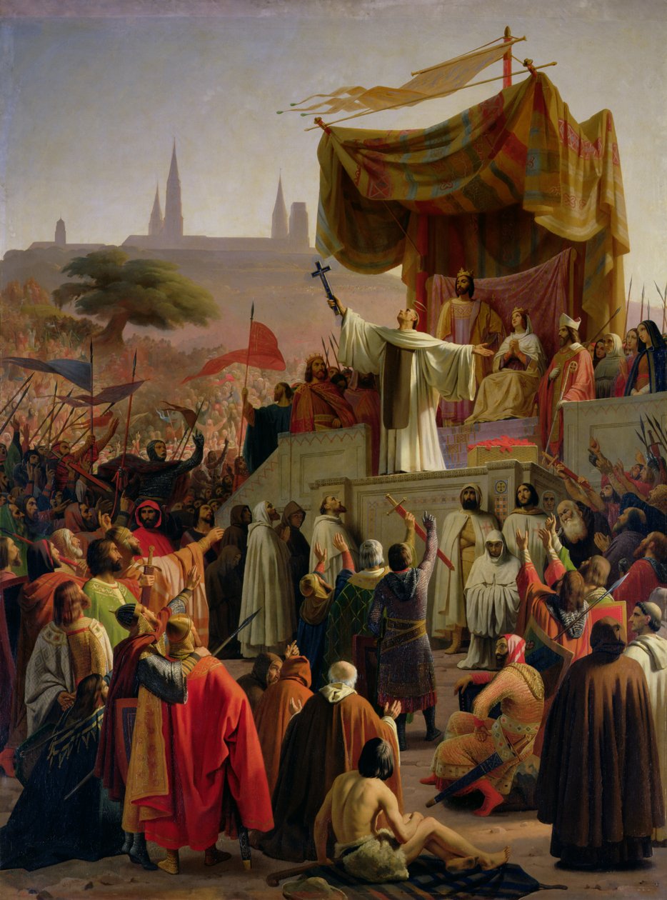 Szent Bernát a második keresztes hadjáratot prédikálja Vezelayben, 1146. március 31. alkotó: Emile Signol
