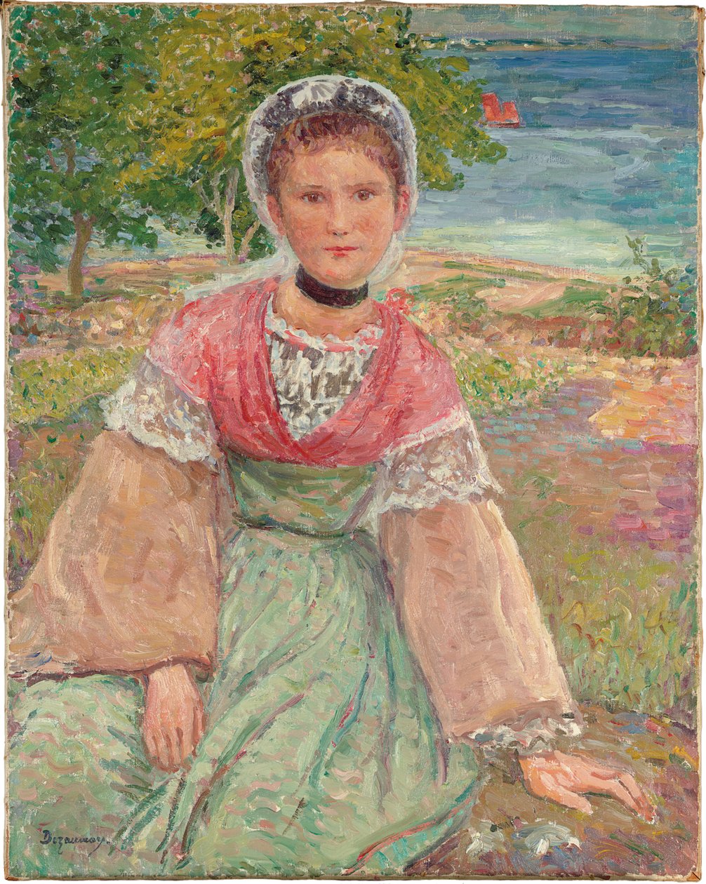 Fiatal Bretonne, 1895 körül (olaj, vászon) alkotó: Emile Alfred Dezaunay