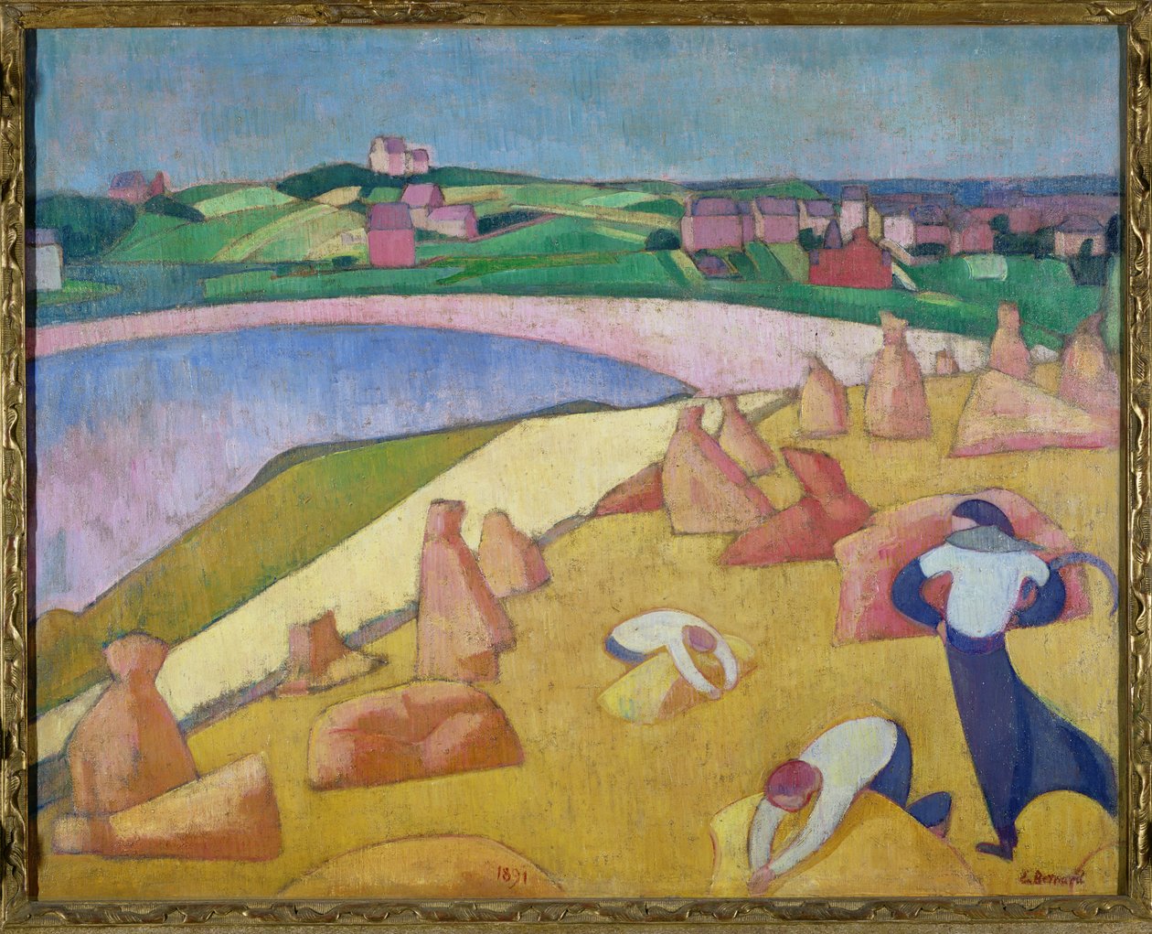 Szüreti idő a tengerparton, 1891 alkotó: Emile Bernard