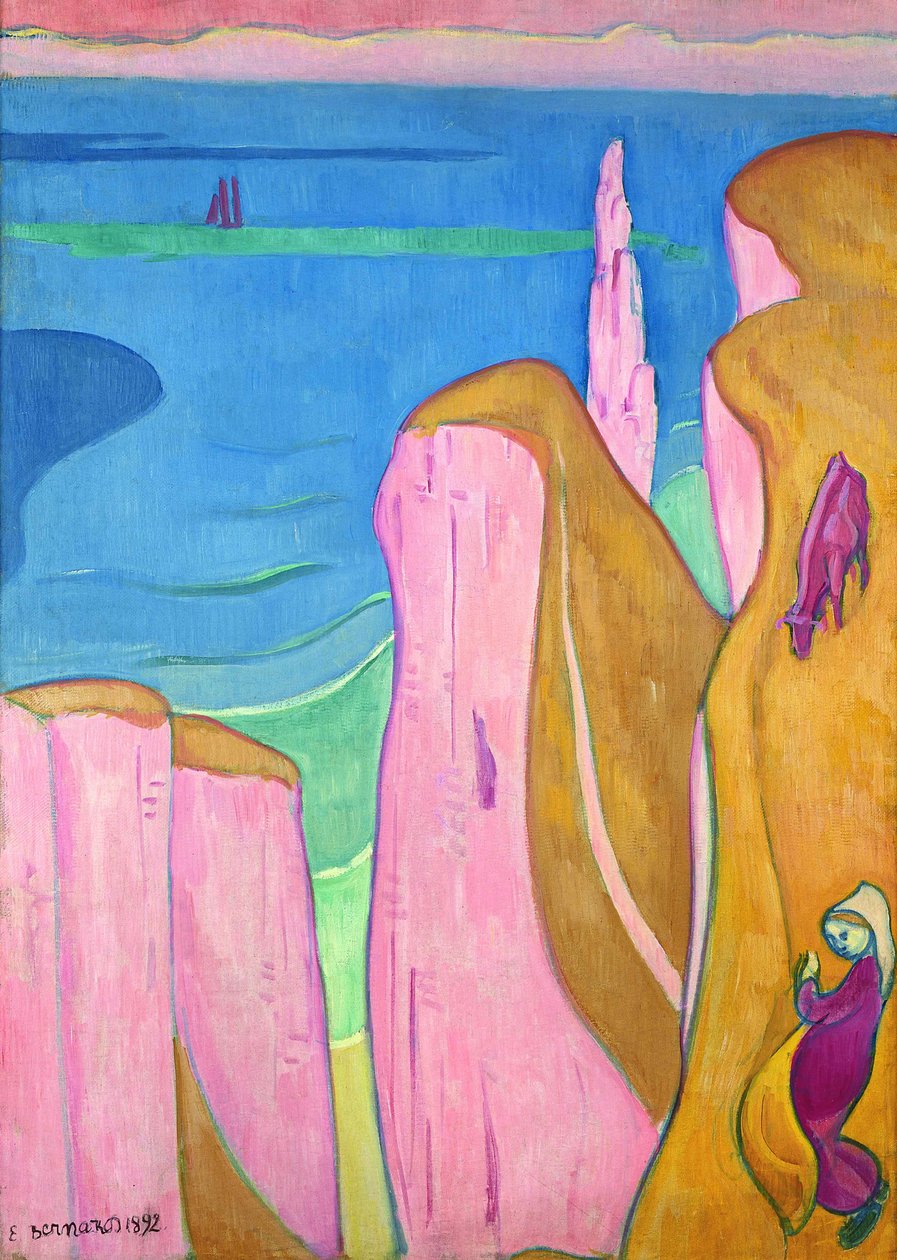 Yport sziklái, 1892. alkotó: Emile Bernard