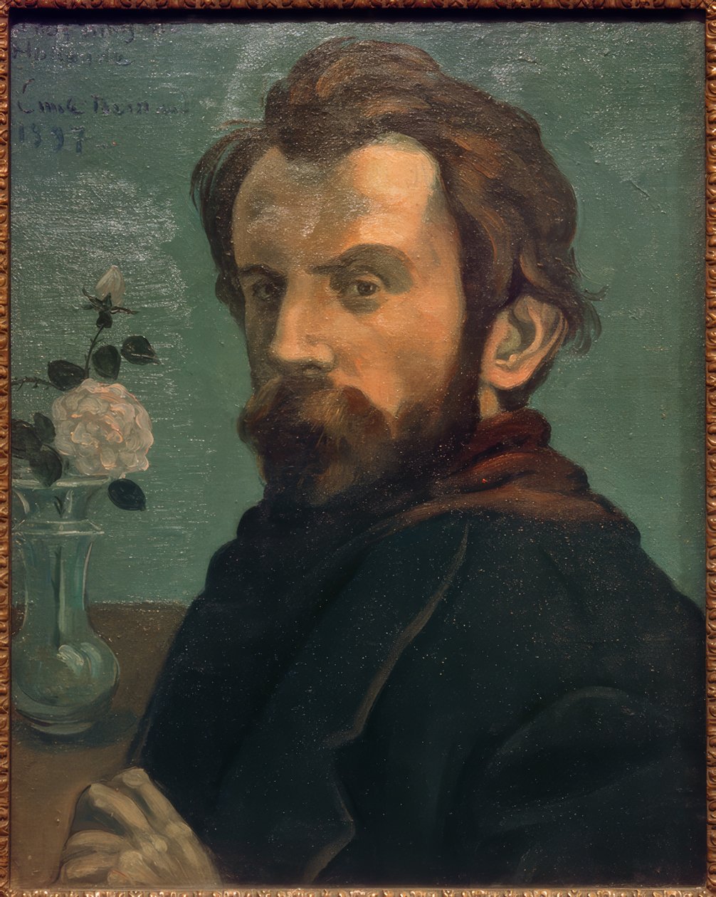 Önarckép virágvázával alkotó: Emile Bernard