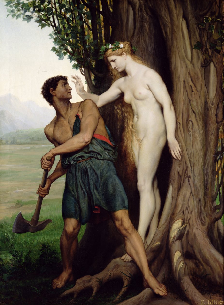A Hamadryad, 1870 alkotó: Emile Bin