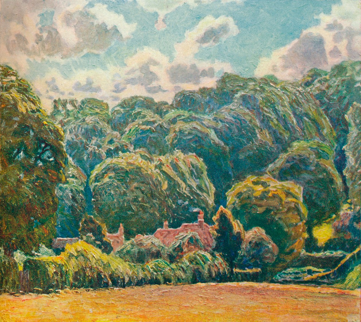 Erdős domboldal, Upton Grey, 1914 alkotó: Emile Claus