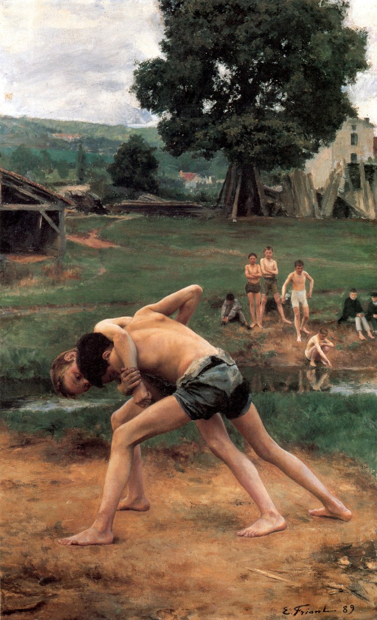 La Lutte birkózás, 1889. alkotó: Emile Friant