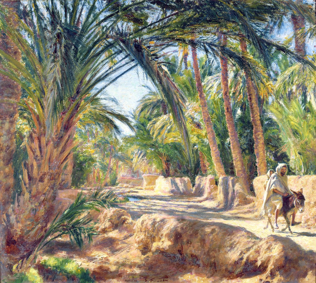 A Biskra felé vezető úton alkotó: Emile Friant
