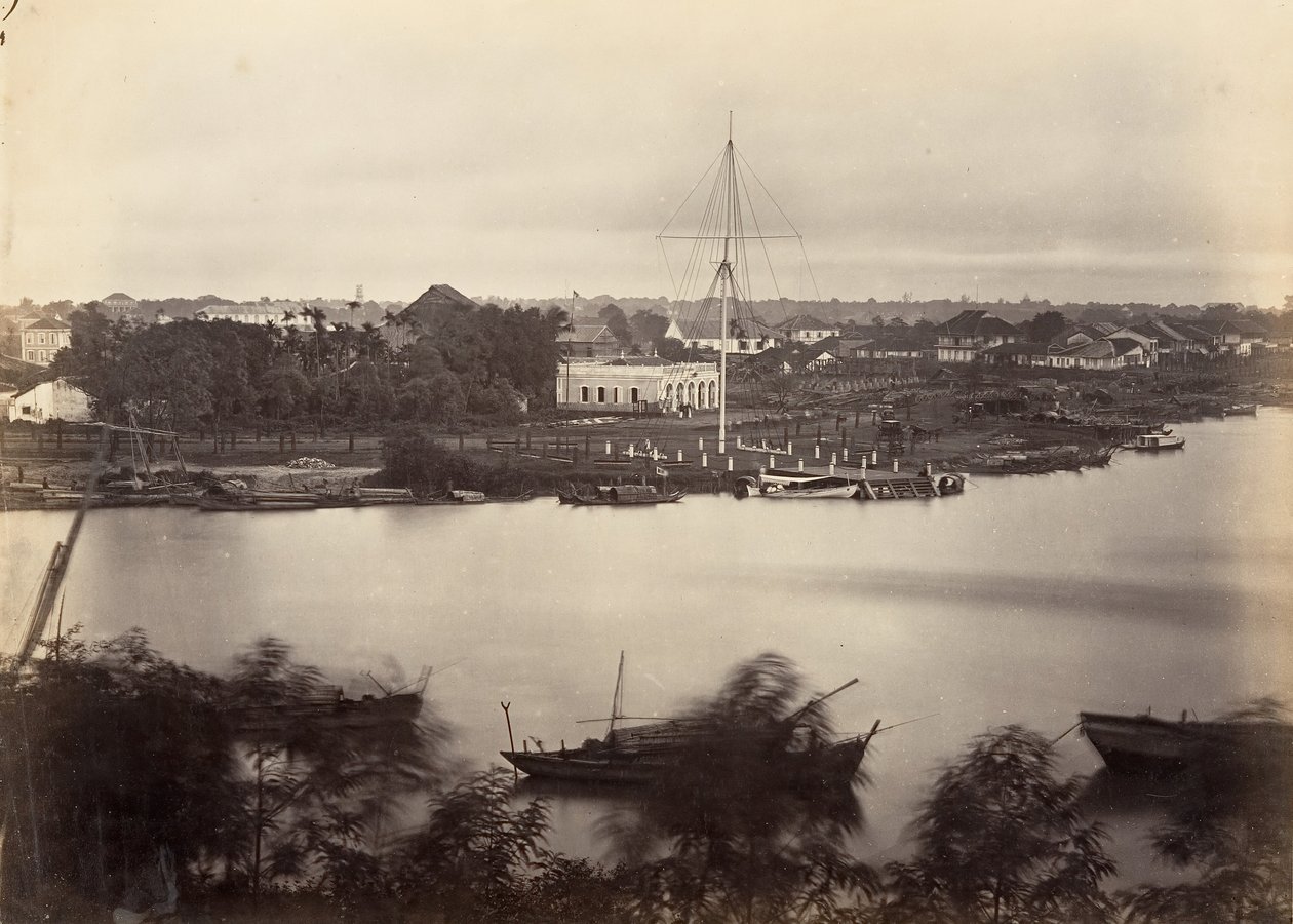 Saigon 1866. 1. számú lap látképe. alkotó: Emile Gsell