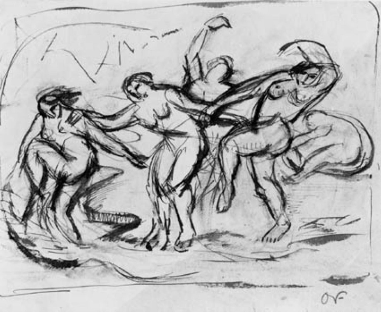 Figura kompozíció fürdőző és táncoló nőkkel. alkotó: Emile Othon Friesz